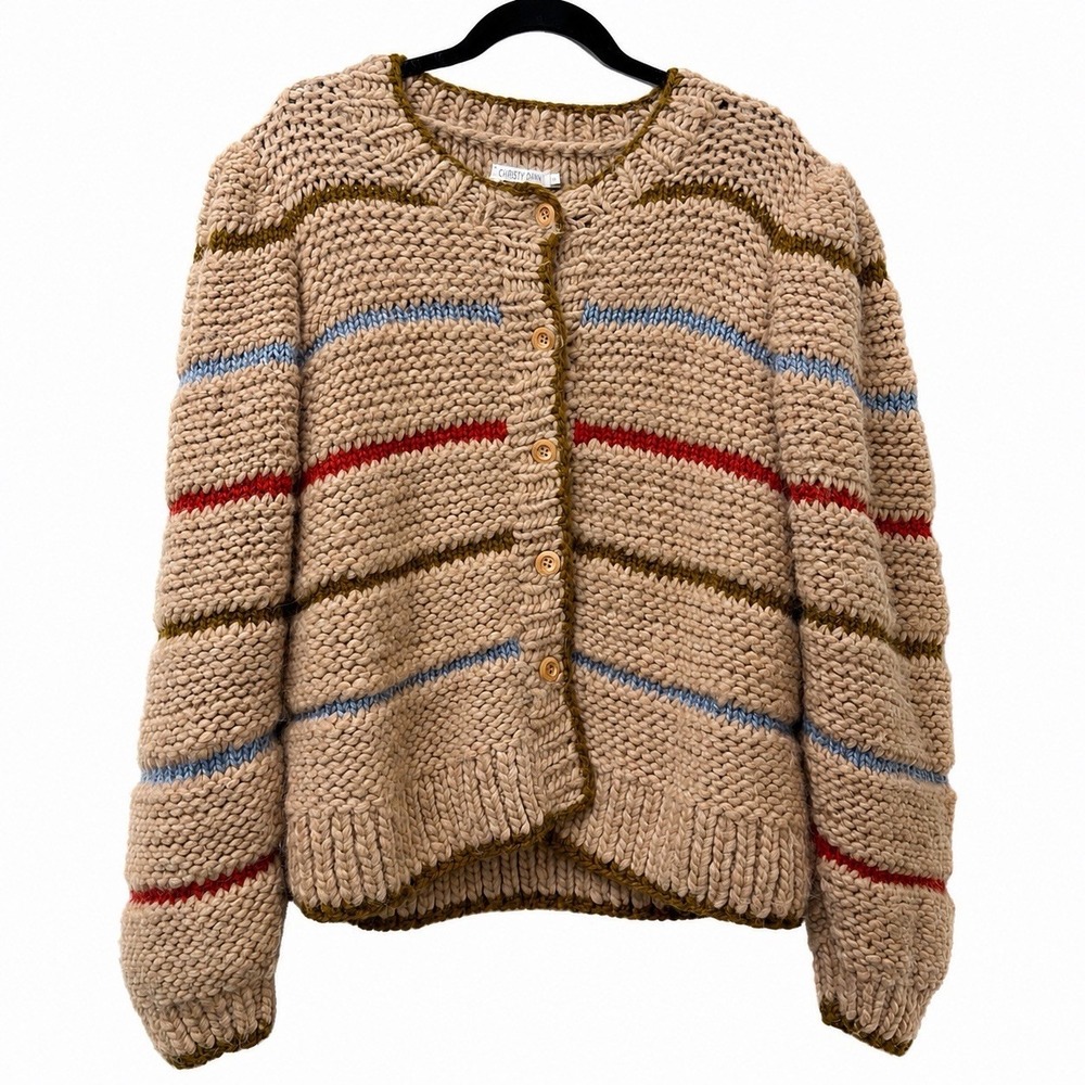 Christy Dawn Leandra Cardigan XL Alpaca Kaleidoscope Stripe Peru Sweater w Tags